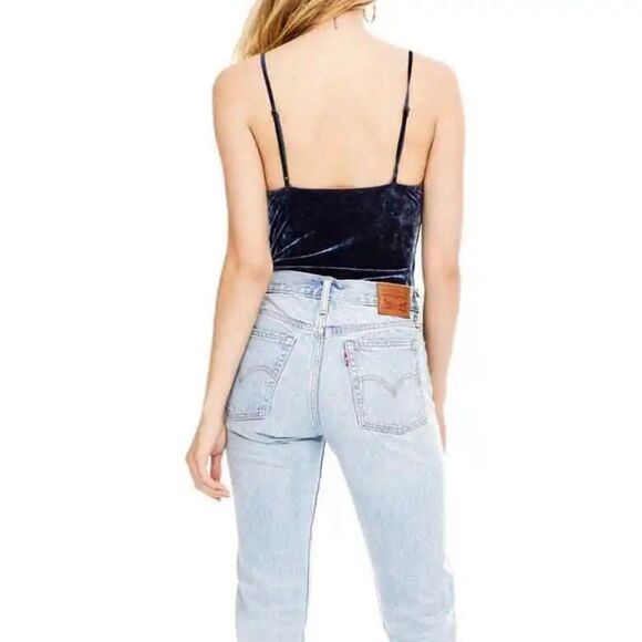ASTR the Label Sapphire Blue Velvet Anette Bodysuit Women's Size Small 51121 - Picture 5 of 14